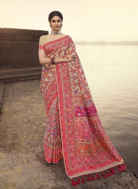 Light Tussar Colour New Designer Wedding Wear Heavy Banarasi Silk Latest Saree Collection 3008-D